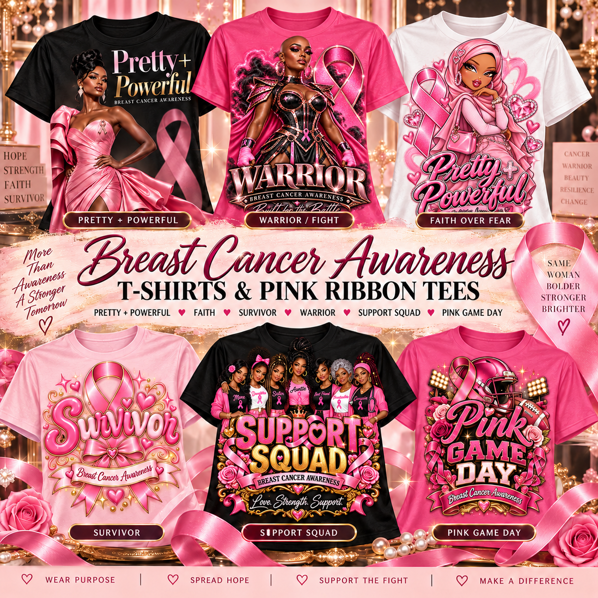 Breast Cancer Awareness T-Shirts & Pink Ribbon Tees