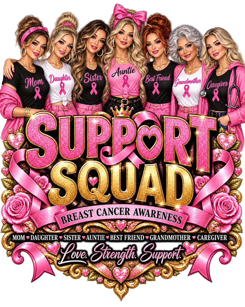 Breast Cancer Support Squad Shirts