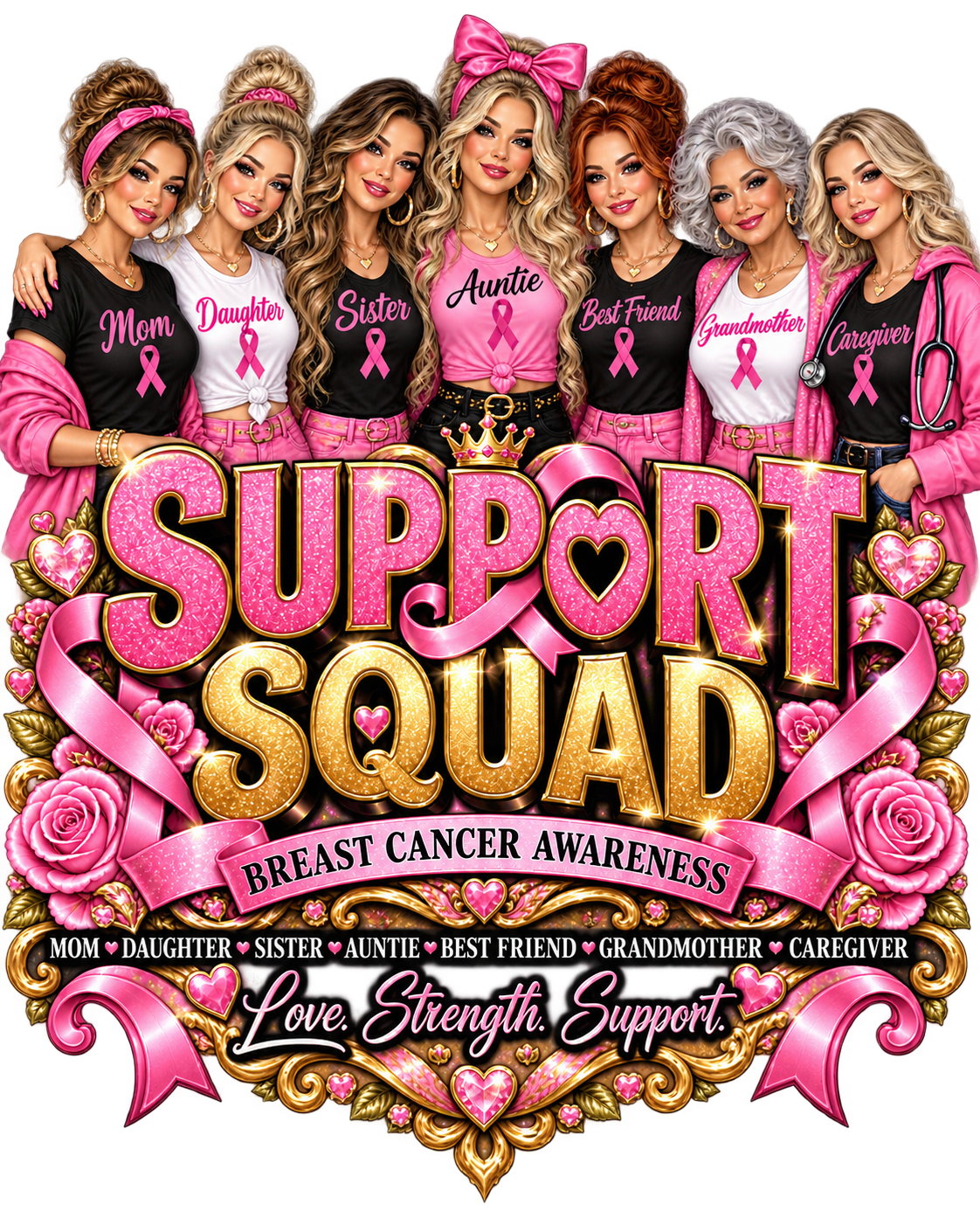 Breast Cancer Support Squad Shirts