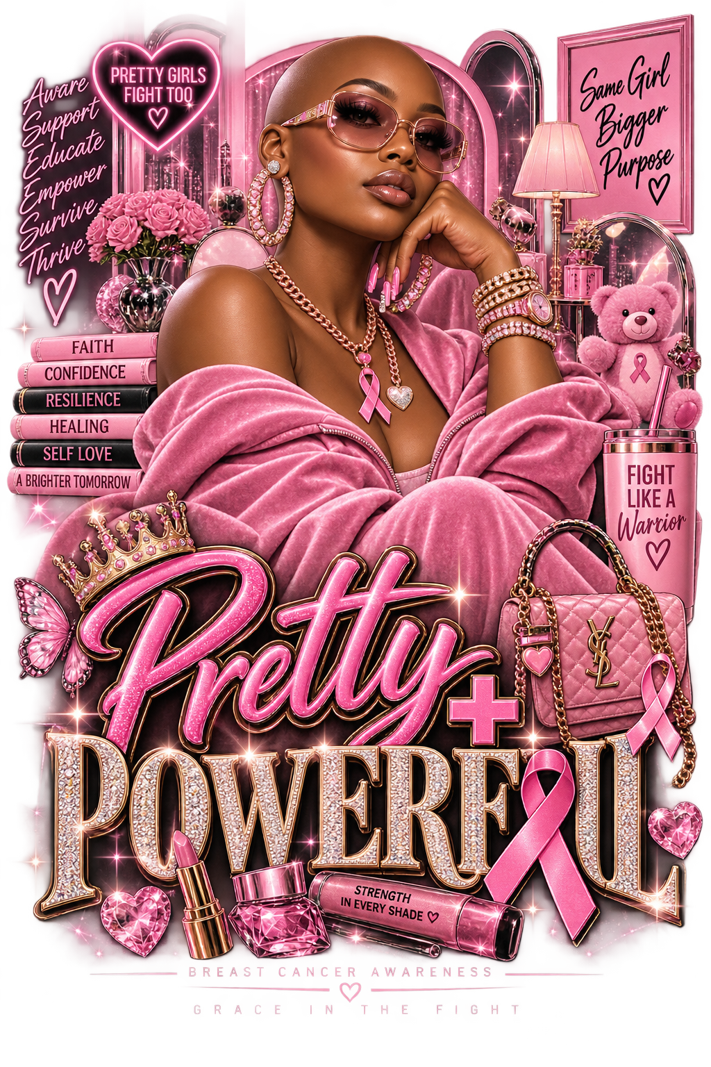 Pretty + Powerful Breast Cancer Awareness Tees