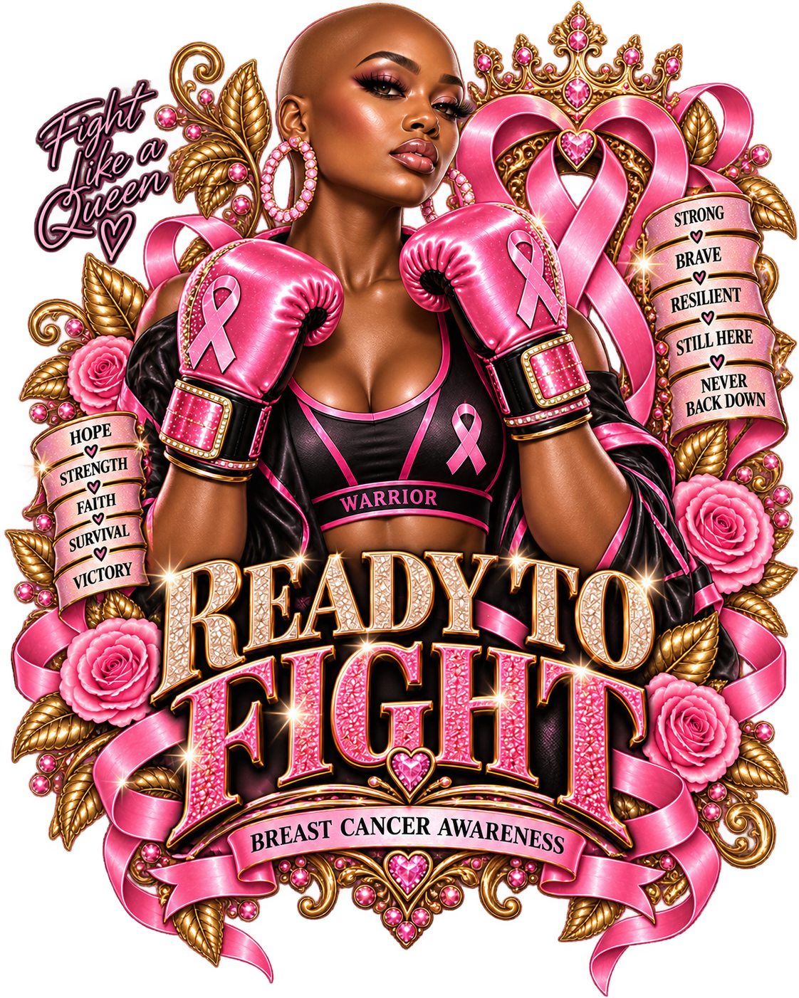 Fight Like a Warrior Breast Cancer Awareness Tees