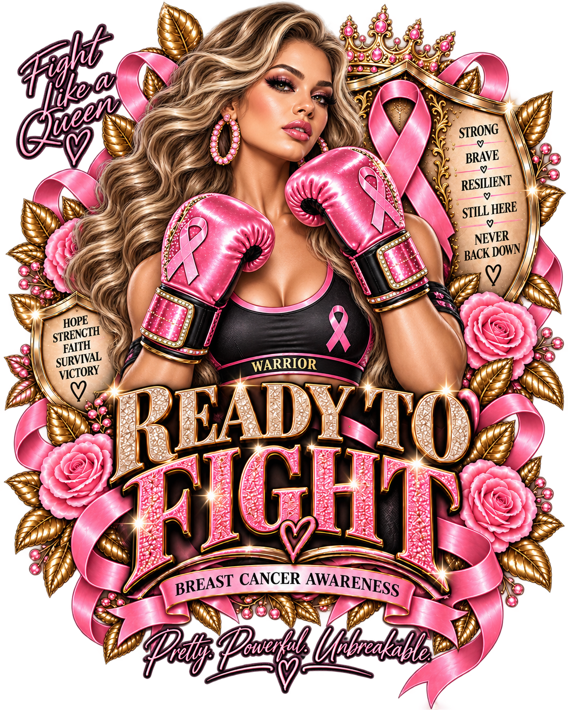 Fight Like a Warrior Breast Cancer Awareness Tees