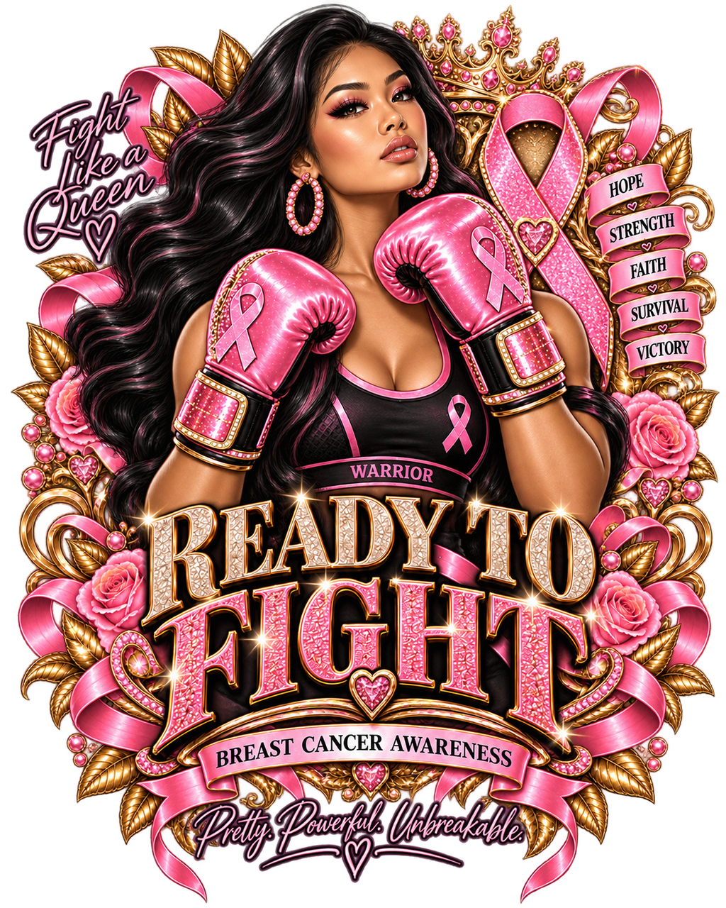 Fight Like a Warrior Breast Cancer Awareness Tees