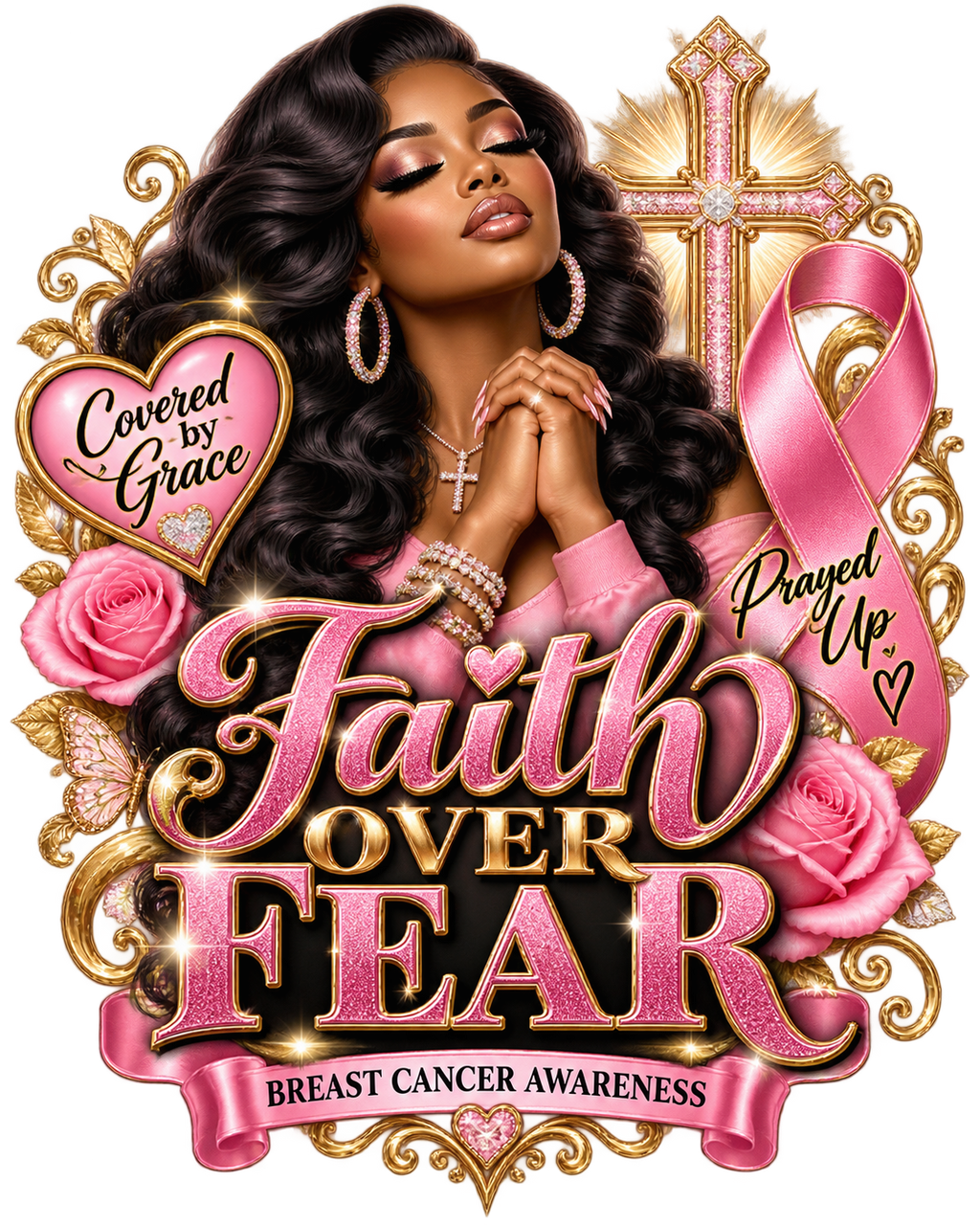 Faith Over Fear Breast Cancer Awareness Tees