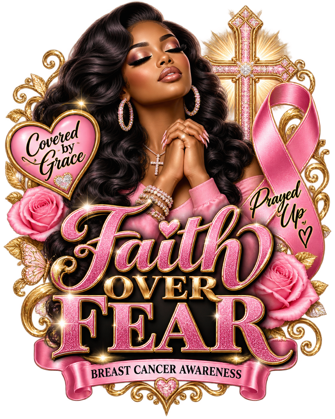 Faith Over Fear Breast Cancer Awareness Tees