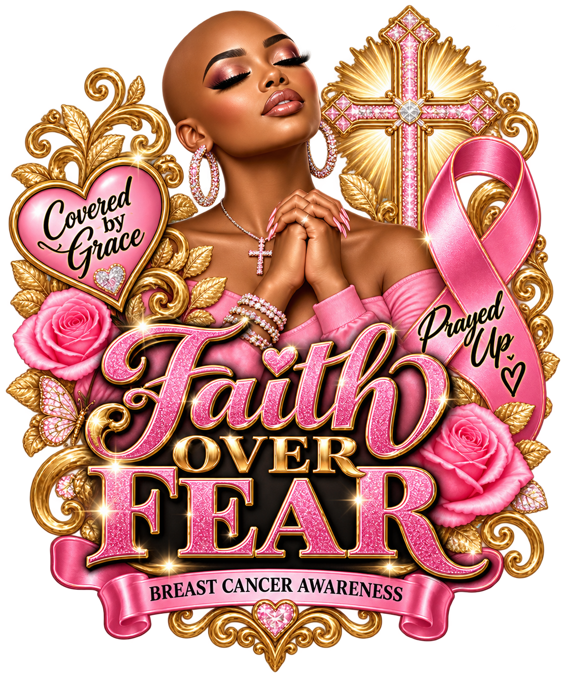 Faith Over Fear Breast Cancer Awareness Tees