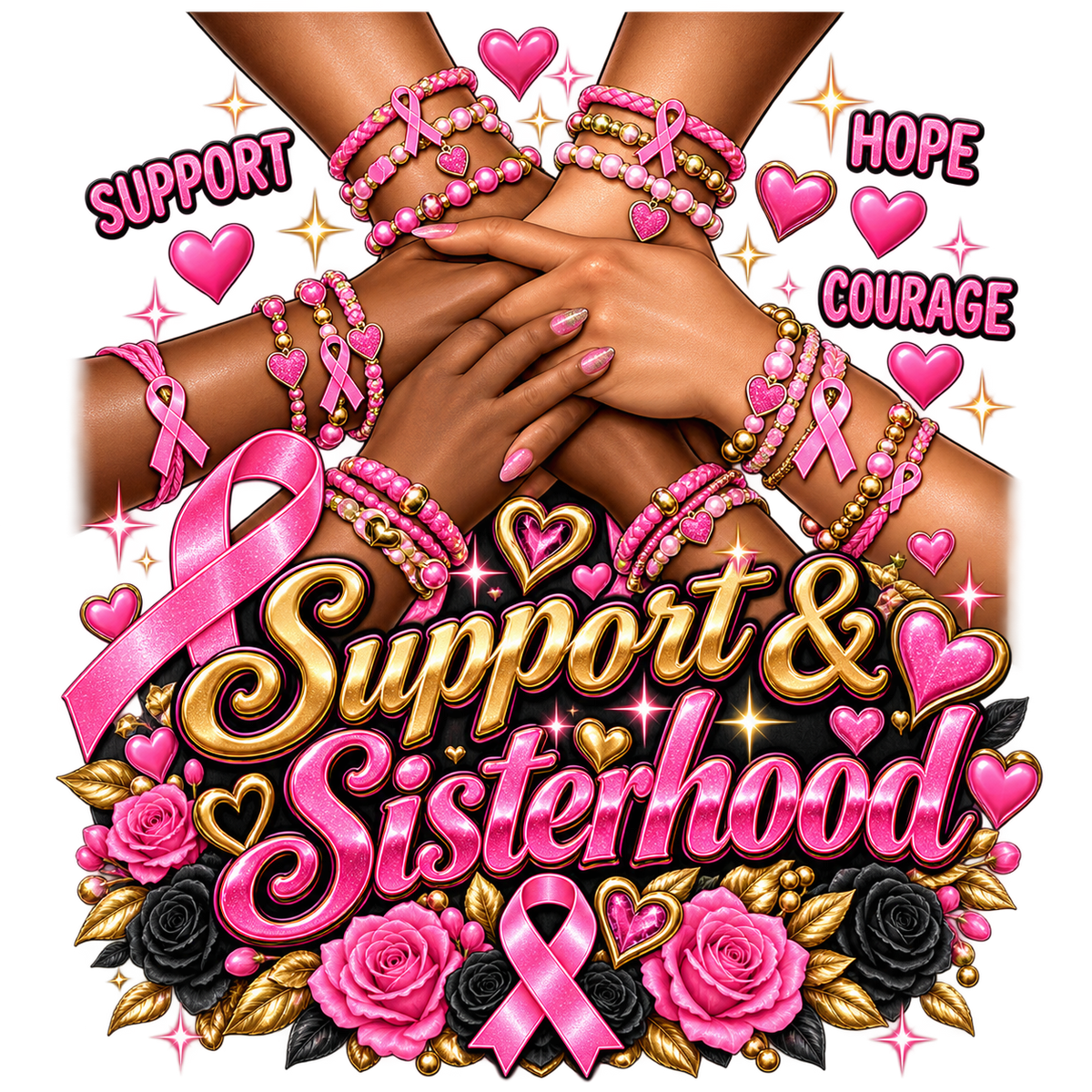 Sisterhood In the Fight Breast Cancer Awareness Tees