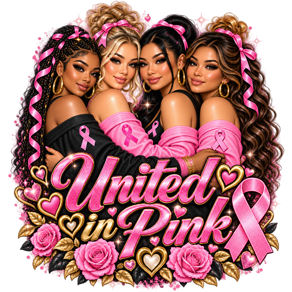 Sisterhood In the Fight Breast Cancer Awareness Tees