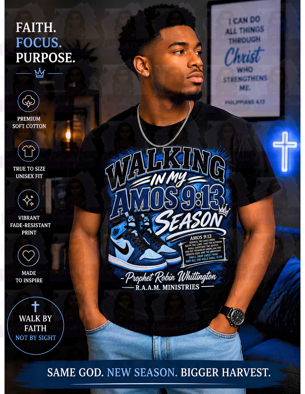 Walking in My Amos 9:13 Season T-Shirt | Christian Faith Graphic Tee