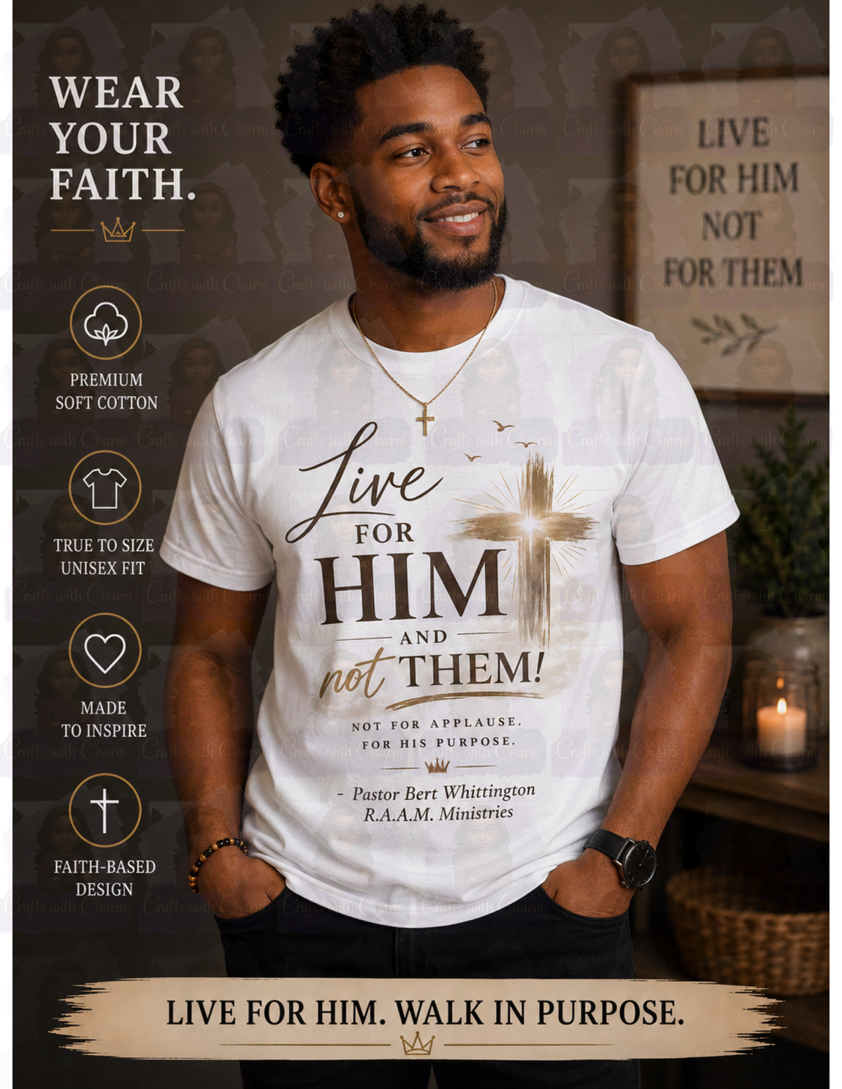 Live for Him, Not Them – Christian Faith T-Shirt