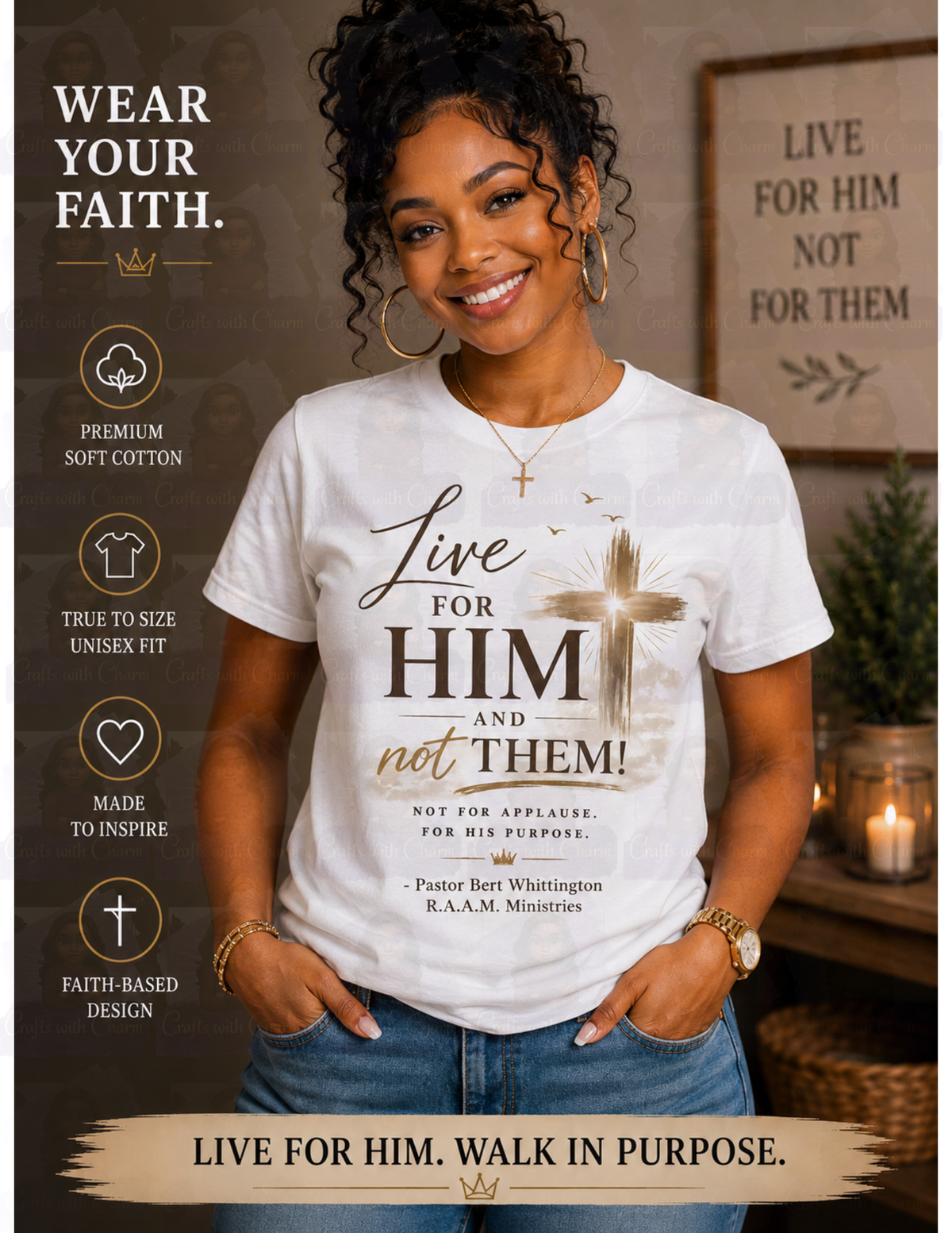 Live for Him, Not Them – Christian Faith T-Shirt